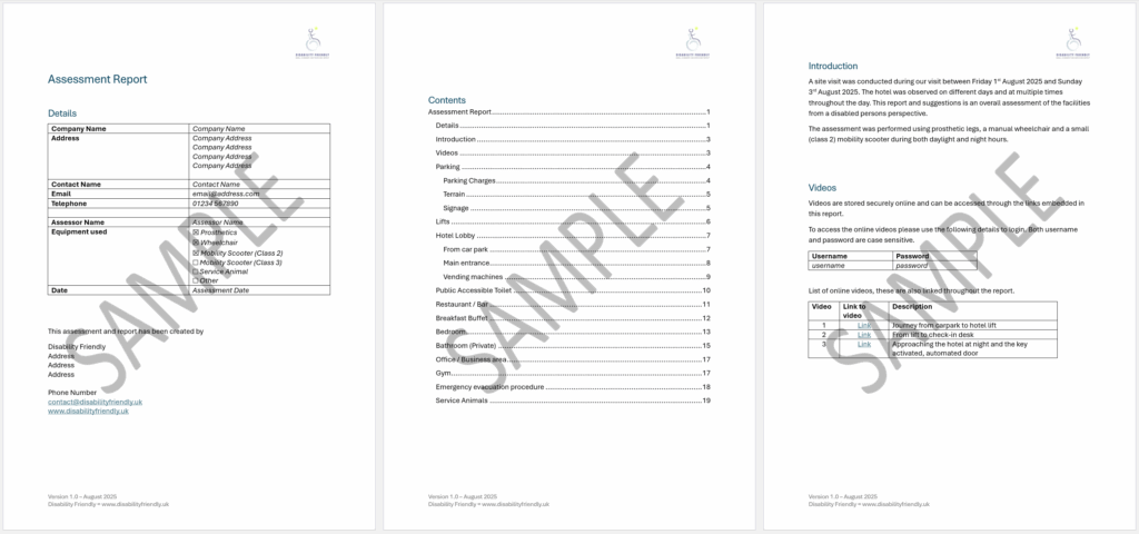 Sample report pages 1 to 3